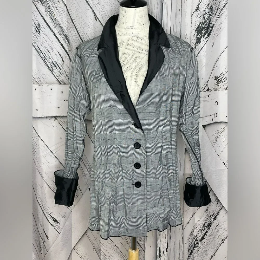 Beluva San Francisco Reversible Jacket Black & Plaid L